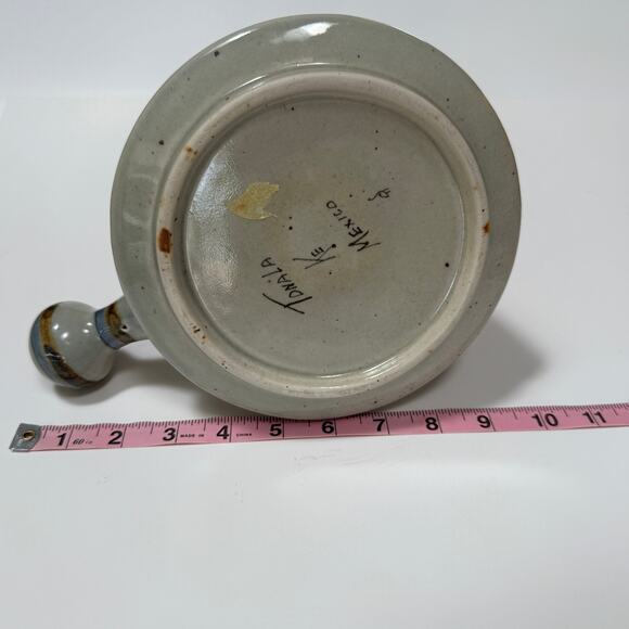 Vintage Ken Edwards Covered Pot w Handle – Tonala Folk Art Stoneware – 1970s era - Picture 5 of 11